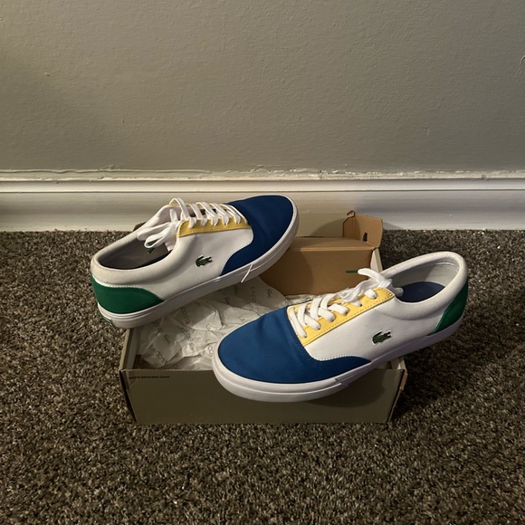 Lacoste Jump Serve Lace Canvas "White/Multi" Men's Shoe - Picture 3 of 5